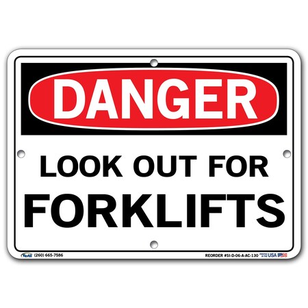 Vestil Aluminum Composite Sign, 7-1/2" H, 10-1/2" W, Aluminum Composite, Rectangle, SI-D-06-A-AC-130 SI-D-06-A-AC-130